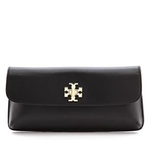 Tory Burch black clutch with gold hardware